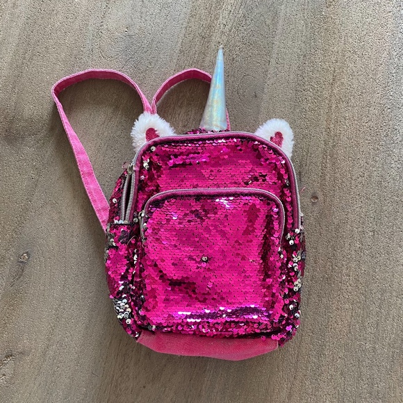 Sequin Unicorn Adjustable Backpack -M1 - Picture 1 of 8